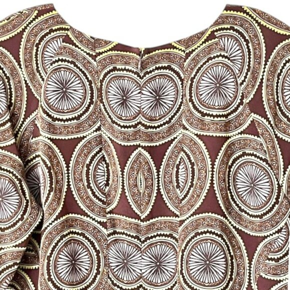 Brooks Brothers 100% Silk Shift Dress - Toast Lime Taupe - 10 - Picture 6 of 11